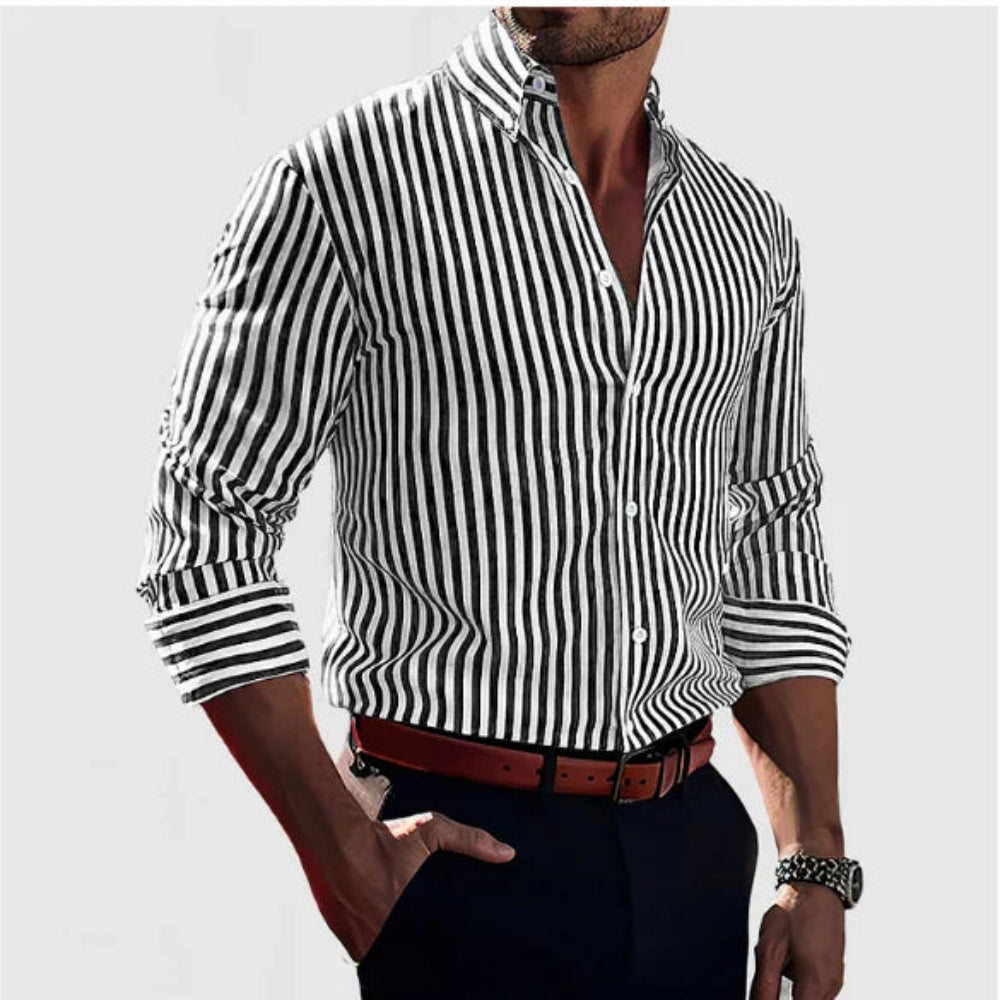 Men - Shirt - Striped Cotton - Summer Casual