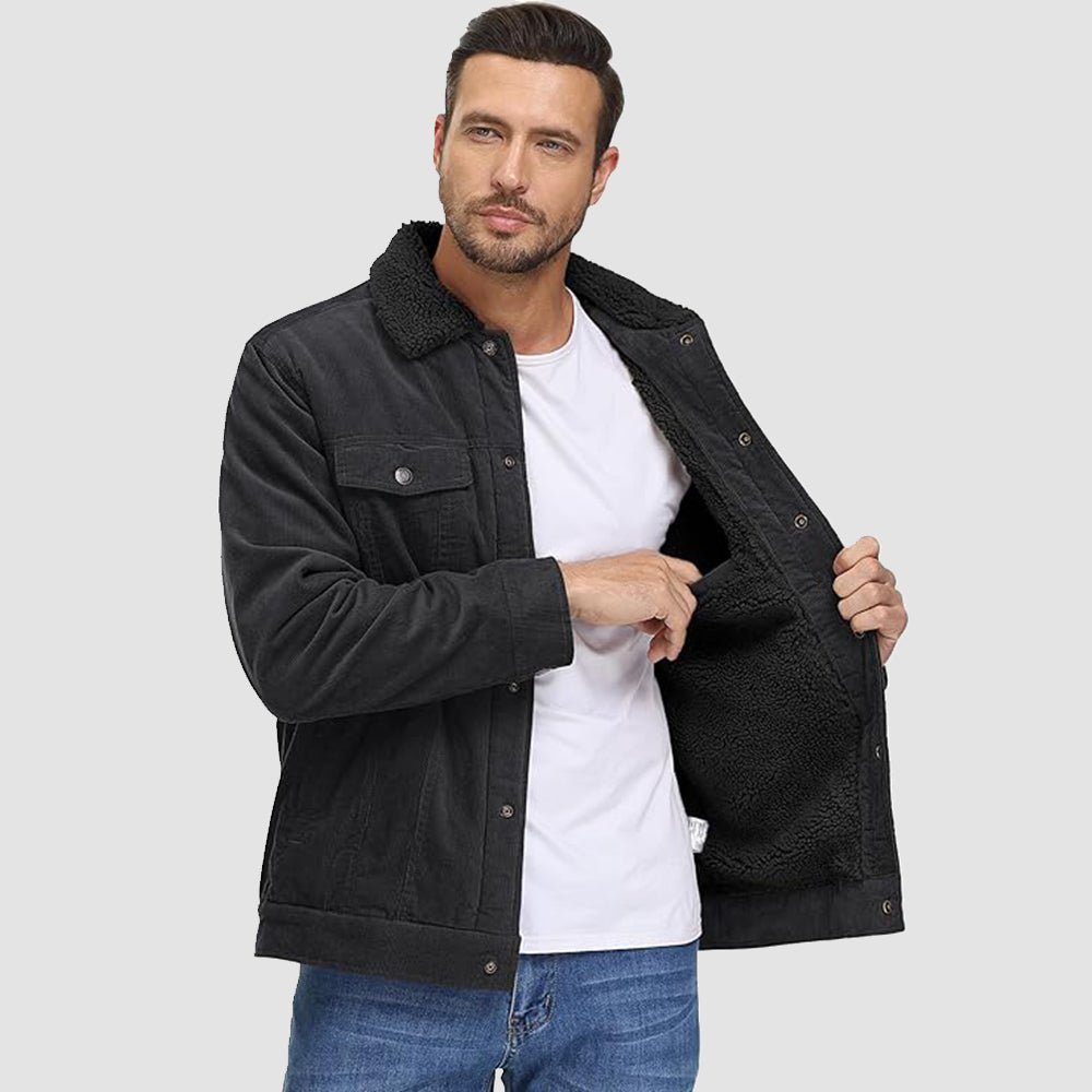 Men's - Corduroy Jacket – Sherpa-Lined, Winter Style – Warm Outerwear