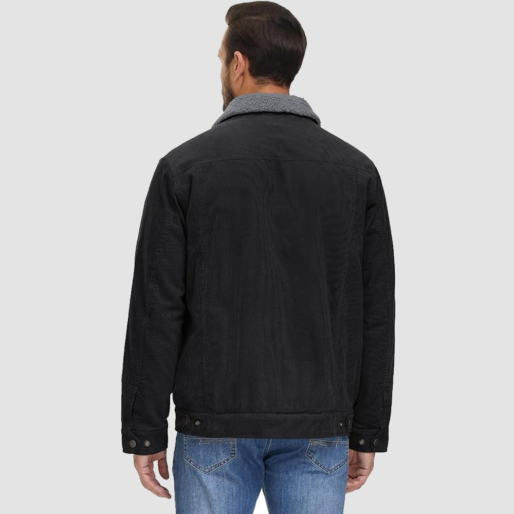 Men's - Corduroy Jacket – Sherpa-Lined, Winter Style – Warm Outerwear