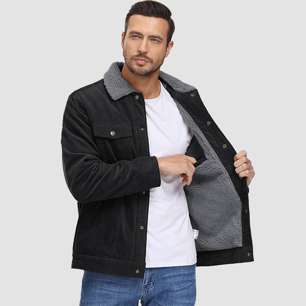 Men's - Corduroy Jacket – Sherpa-Lined, Winter Style – Warm Outerwear