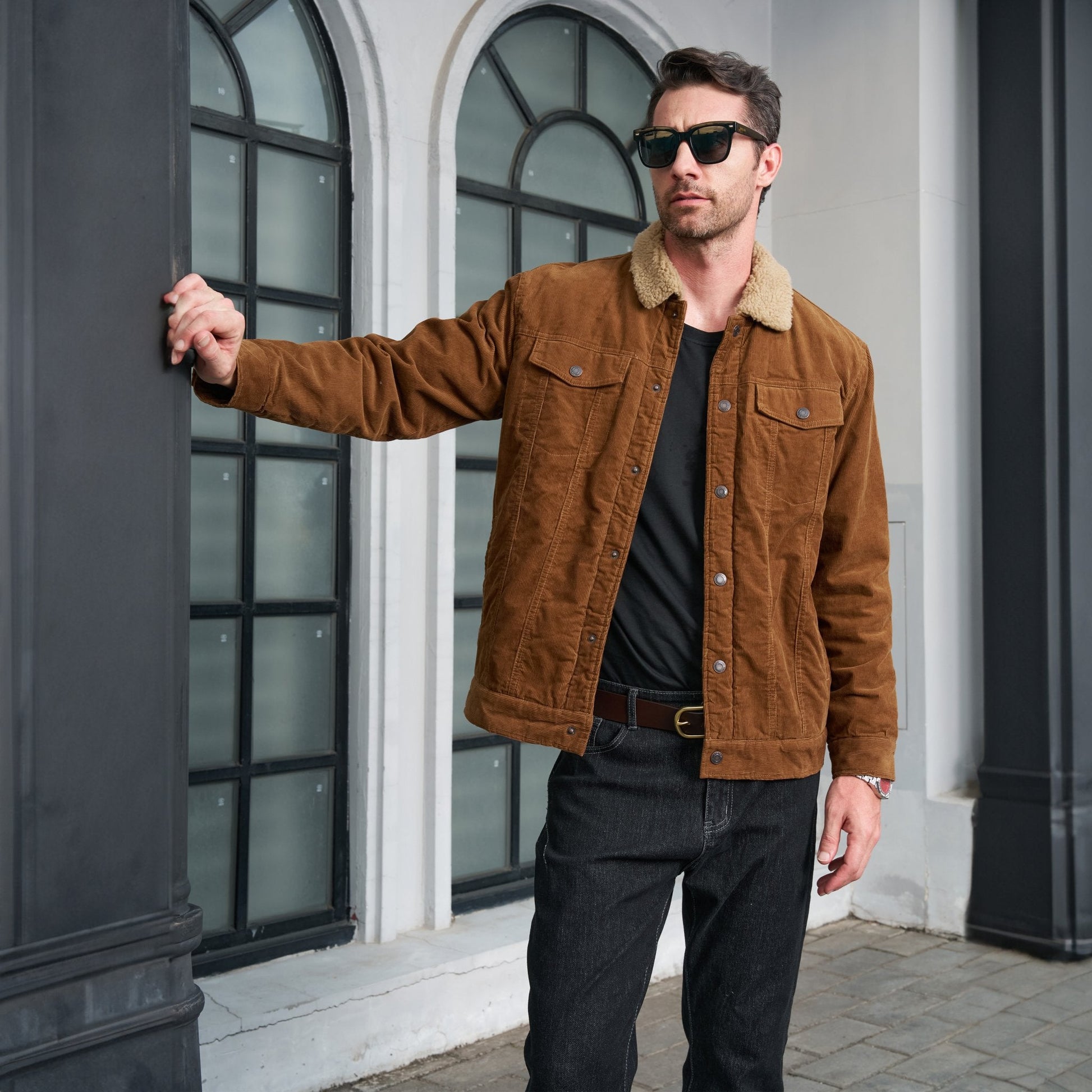 Men's - Corduroy Jacket – Sherpa-Lined, Winter Style – Warm Outerwear
