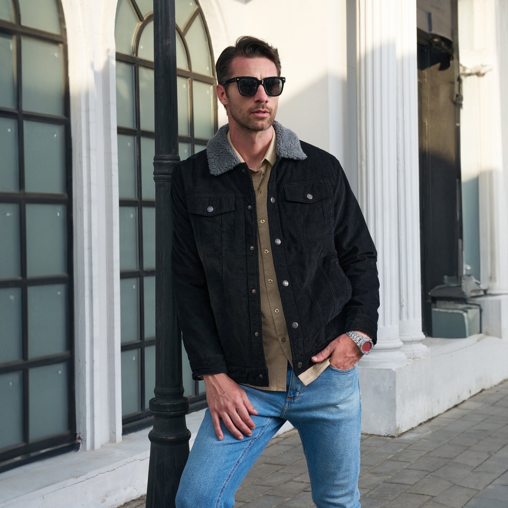 Men's - Corduroy Jacket – Sherpa-Lined, Winter Style – Warm Outerwear