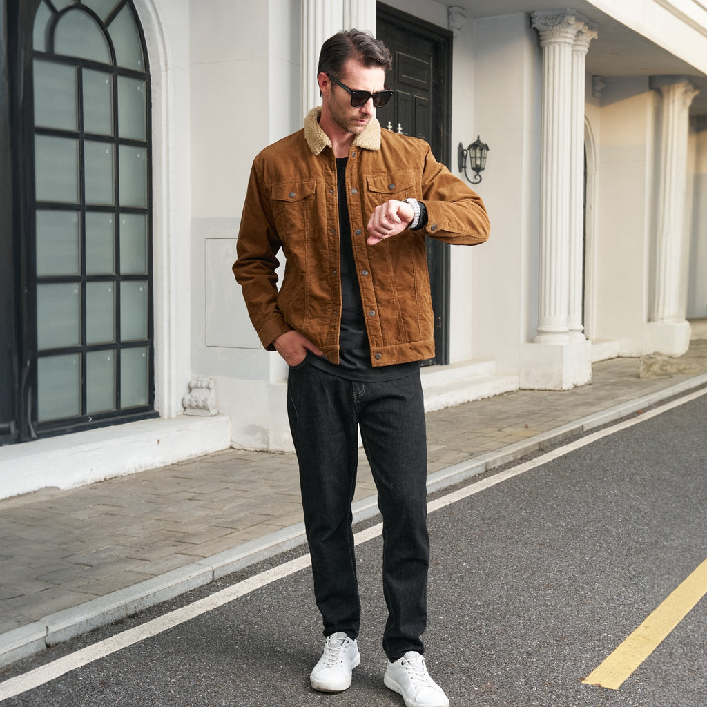 Men's - Corduroy Jacket – Sherpa-Lined, Winter Style – Warm Outerwear