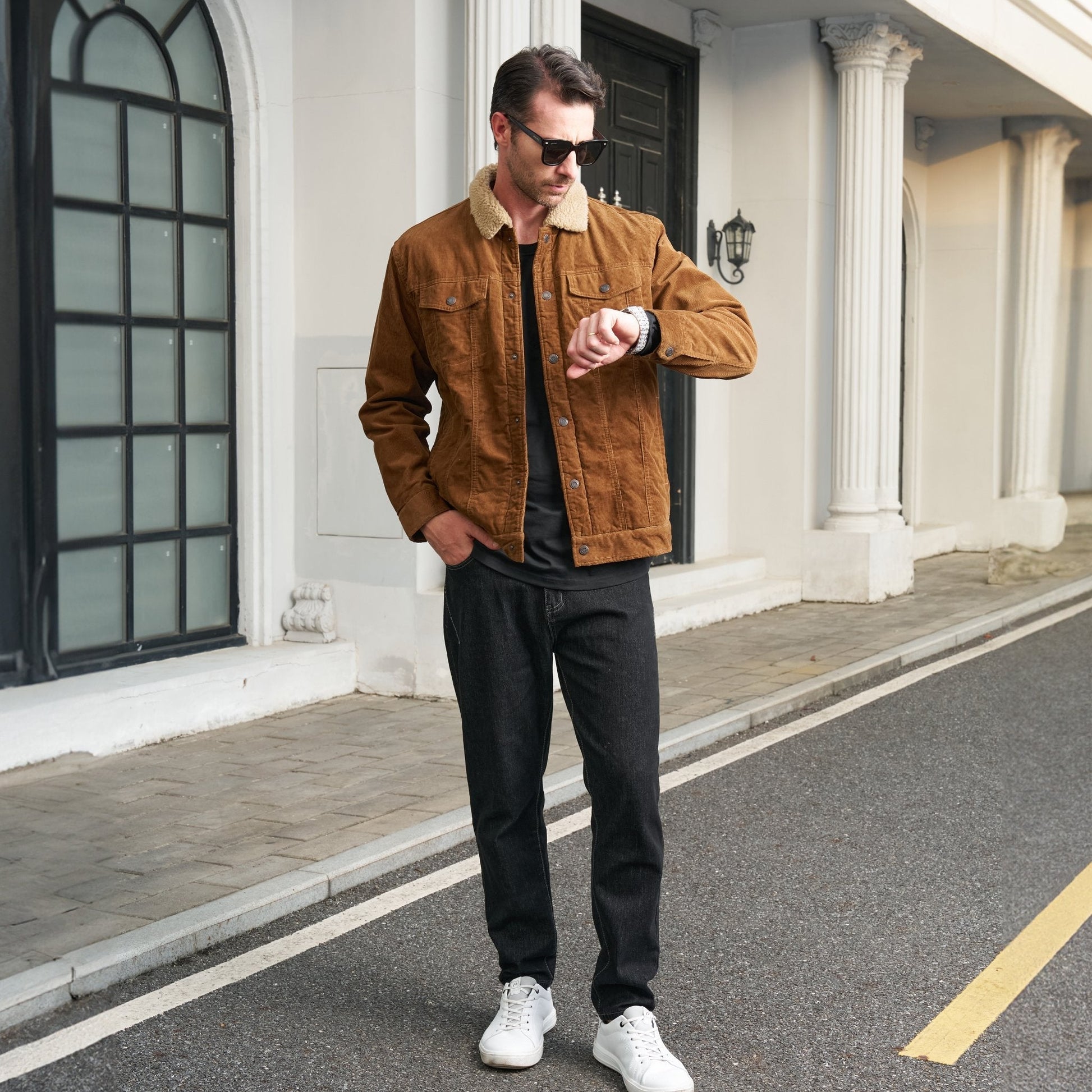 Men's - Corduroy Jacket – Sherpa-Lined, Winter Style – Warm Outerwear