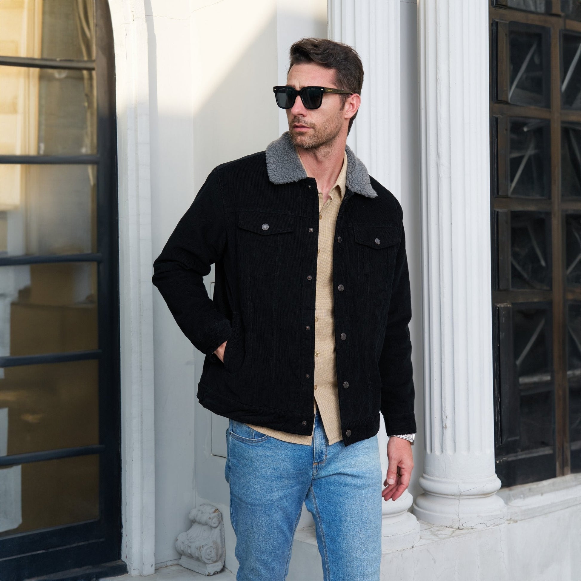 Men's - Corduroy Jacket – Sherpa-Lined, Winter Style – Warm Outerwear