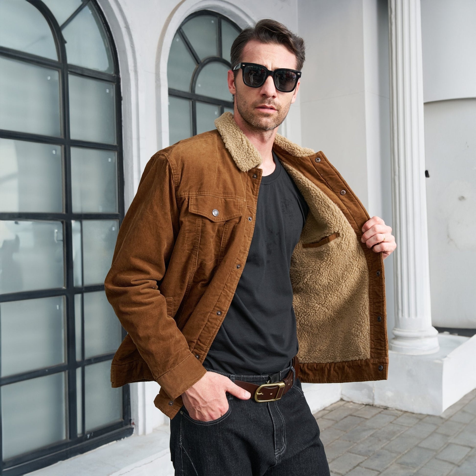 Men's - Corduroy Jacket – Sherpa-Lined, Winter Style – Warm Outerwear