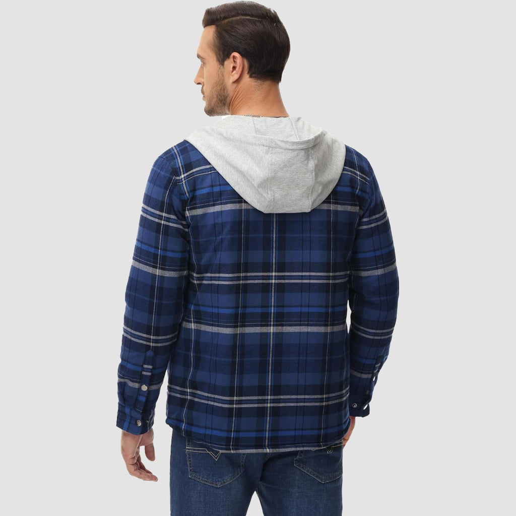 Men's - Quilted Flannel Jacket – Hooded, Warm Design – Casual Outerwear