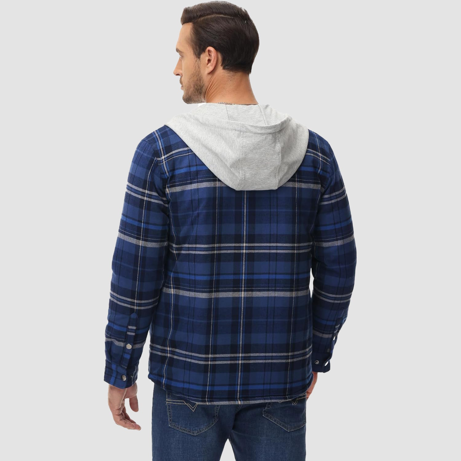 Men's - Quilted Flannel Jacket – Hooded, Warm Design – Casual Outerwear