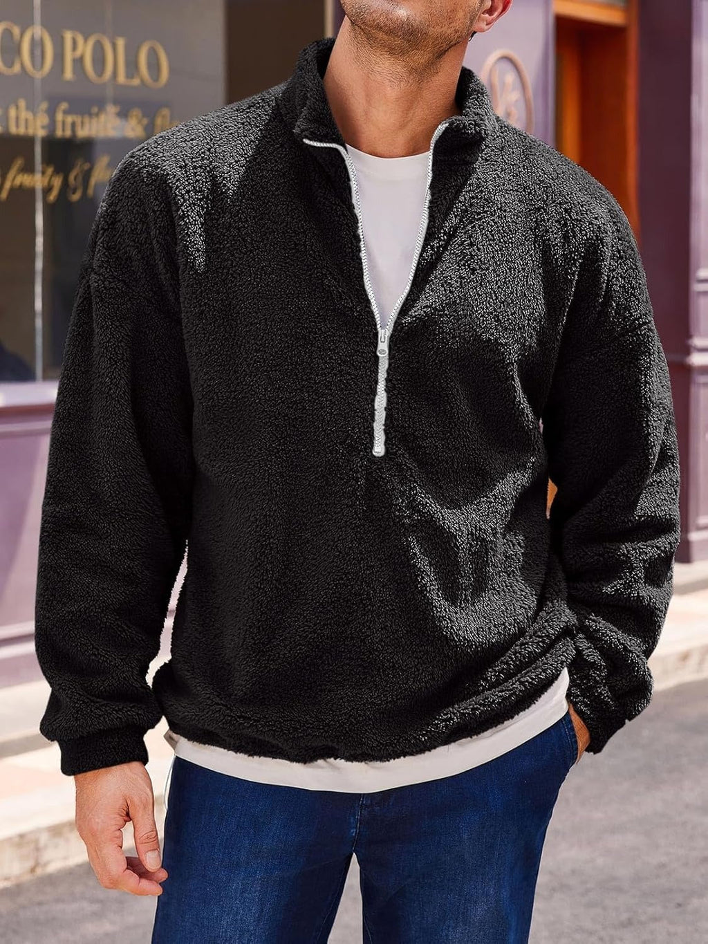 Men's - Fleece Sweater - Warm Autumn Style - Cosy Layer for Cool Weather