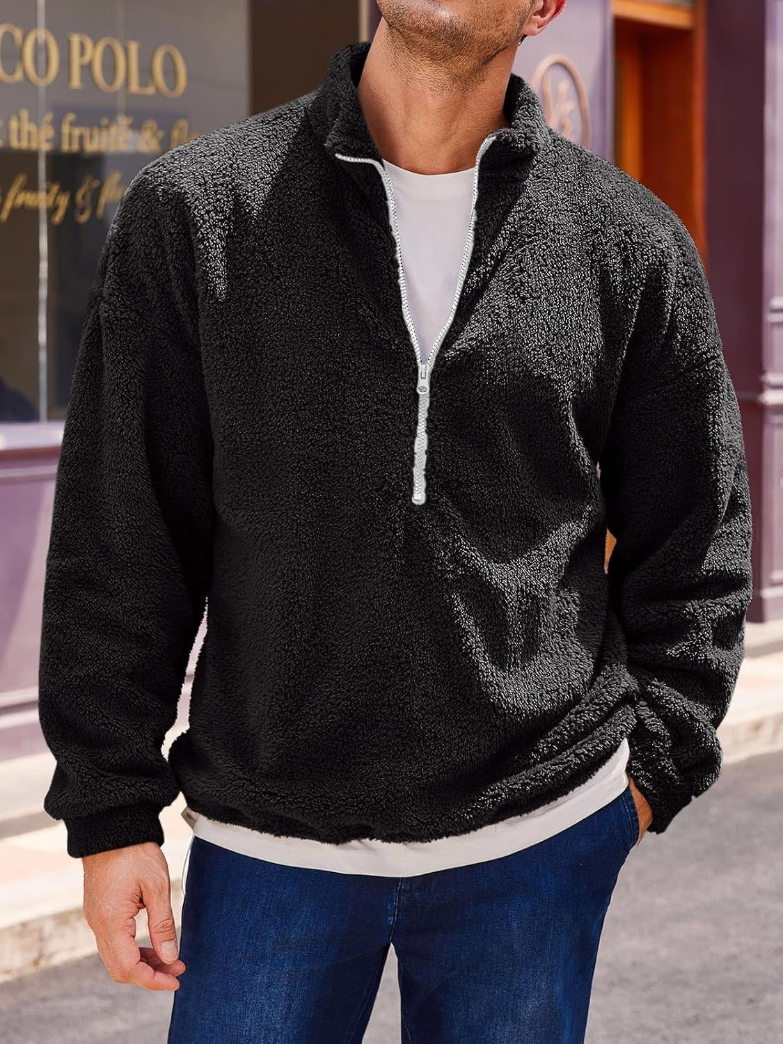 Men's - Fleece Sweater - Warm Autumn Style - Cosy Layer for Cool Weather