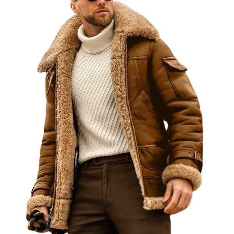 Men's - Thick Jacket - Lambswool - Multi-Pocket - Warm Winter Comfort & Style