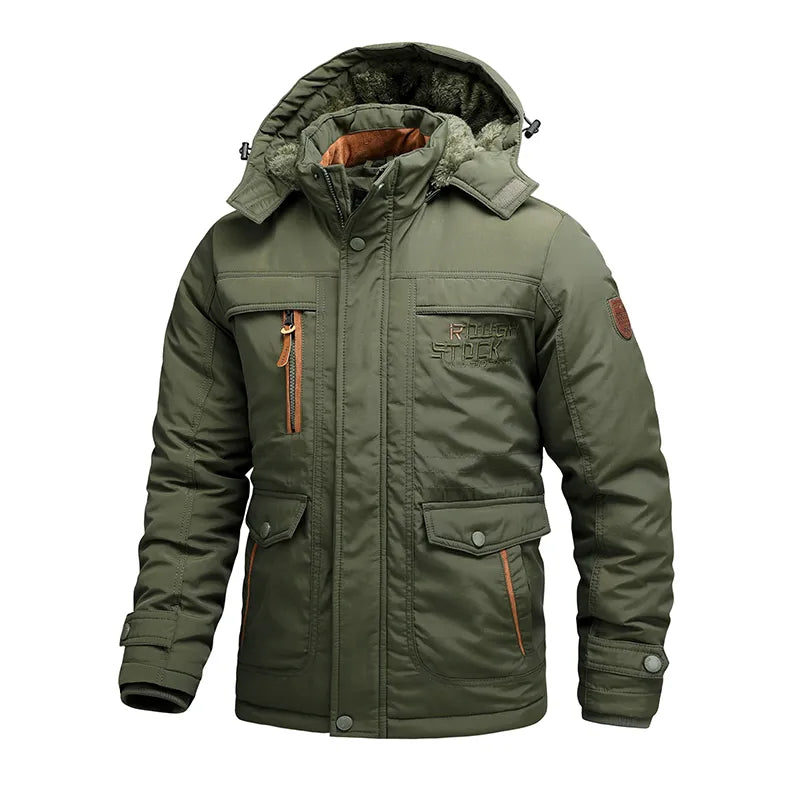 Men's - Tactical Winter Jacket - Waterproof Insulated Coat with Hood