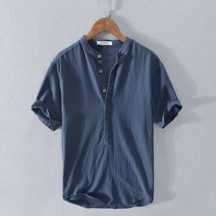 New Short Sleeve Linen Shirt For Men