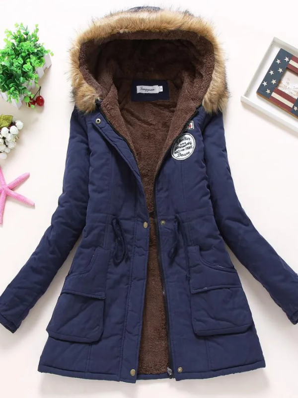 Slim-fit parka with hood, comfortable and fashionable