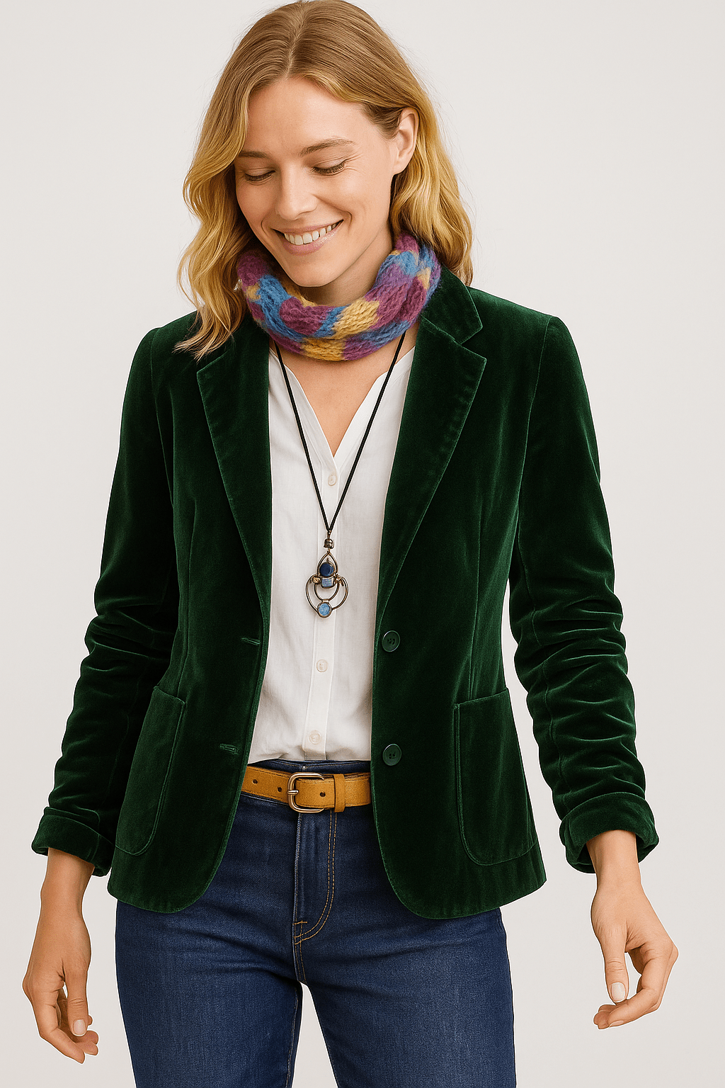Women's - Elegant Slim Fit Blazer - Velvet - Stylish Jacket for Any Occasion