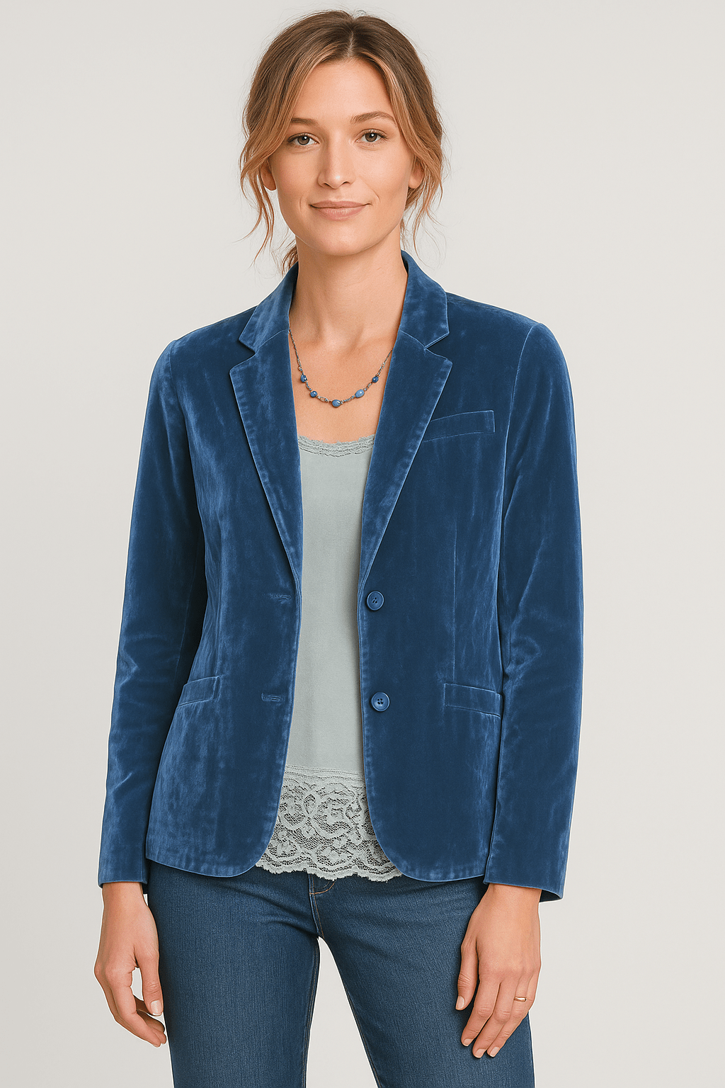 Women's - Elegant Slim Fit Blazer - Velvet - Stylish Jacket for Any Occasion