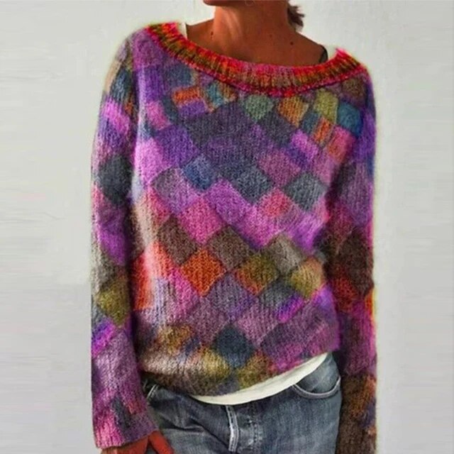 Women's - Colorful O-neck Long-Sleeve Shirt - Stylish & Comfortable - Perfect for Every Occasion