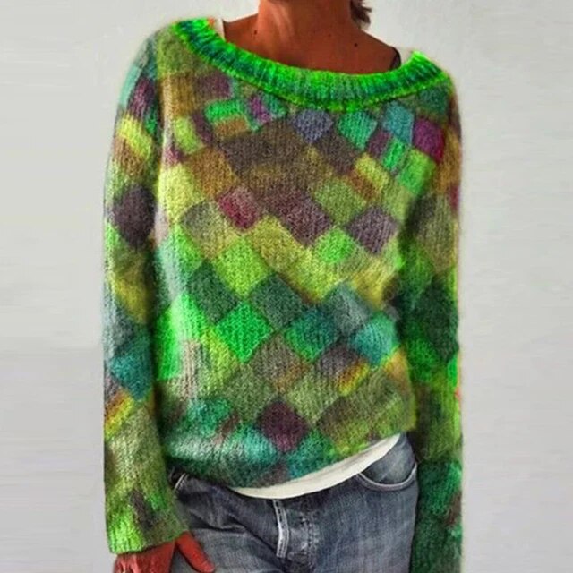 Women's - Colorful O-neck Long-Sleeve Shirt - Stylish & Comfortable - Perfect for Every Occasion