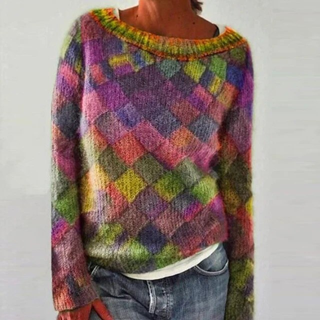 Women's - Colorful O-neck Long-Sleeve Shirt - Stylish & Comfortable - Perfect for Every Occasion