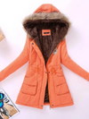 Slim-fit parka with hood, comfortable and fashionable