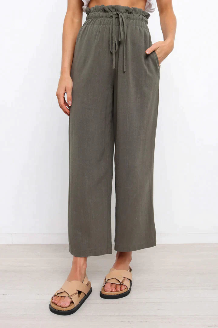 Breathable linen trousers for summer