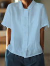 Women's - Lightweight Minimalist Blouse - Soft Fabric - Effortless Everyday Style for Women
