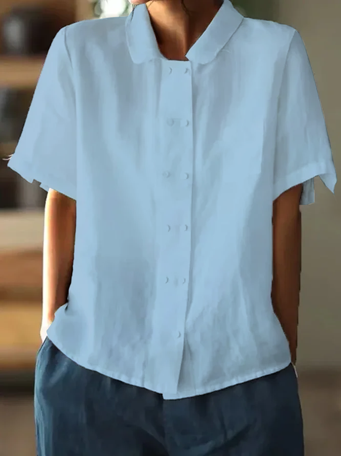 Women's - Lightweight Minimalist Blouse - Soft Fabric - Effortless Everyday Style for Women