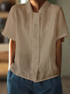 Women's - Lightweight Minimalist Blouse - Soft Fabric - Effortless Everyday Style for Women