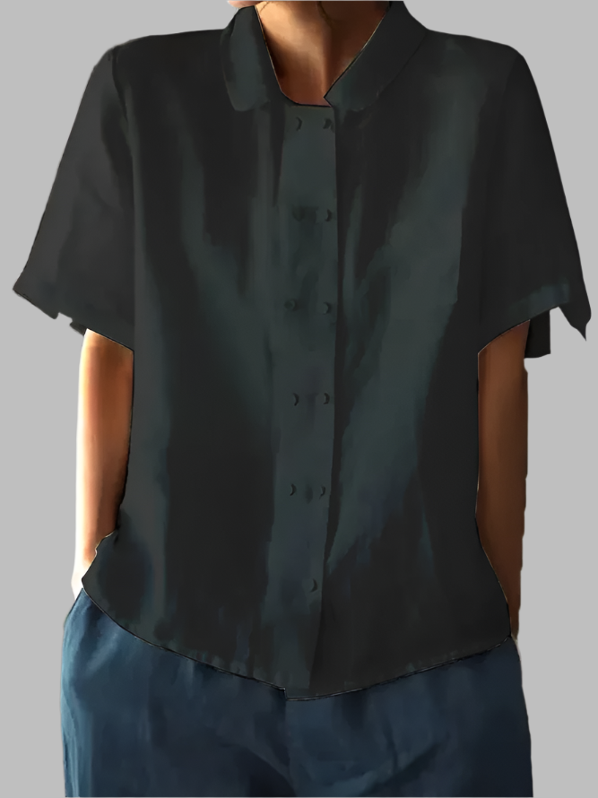 Women's - Lightweight Minimalist Blouse - Soft Fabric - Effortless Everyday Style for Women