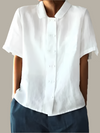 Women's - Lightweight Minimalist Blouse - Soft Fabric - Effortless Everyday Style for Women