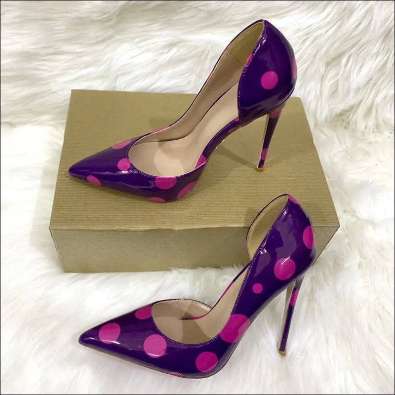 Dot Pointed Thin Heel High Heel Shoes