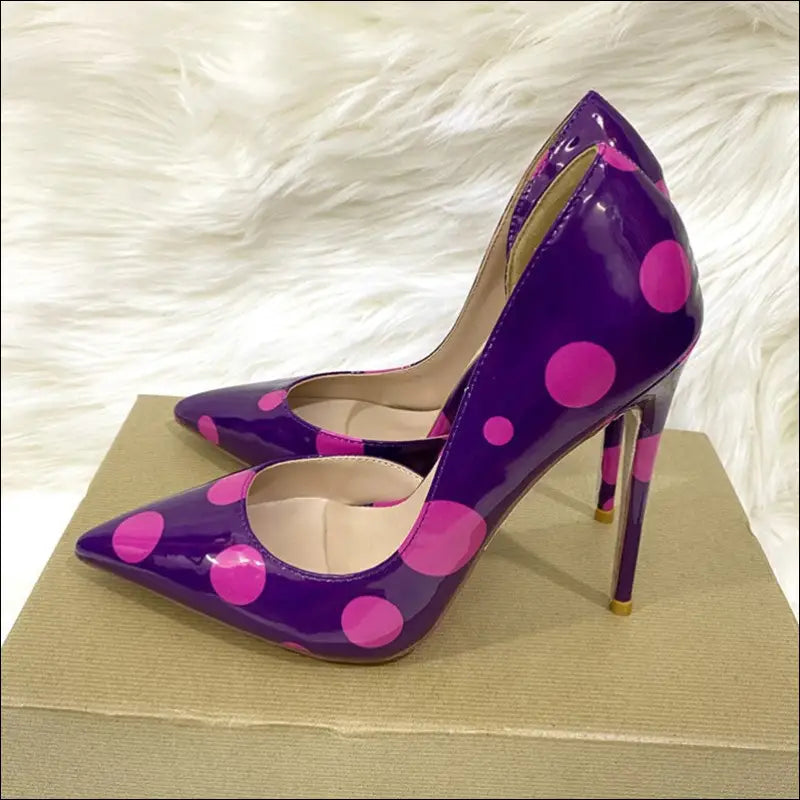 Dot Pointed Thin Heel High Heel Shoes