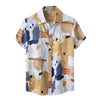 Casual shirt with short sleeves and abstract print