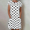 Short sleeve dress with polka dot pattern