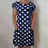 Short sleeve dress with polka dot pattern