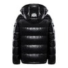 Ladies' down jacket black and elegantly shiny