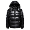 Down jacket with black shimmer