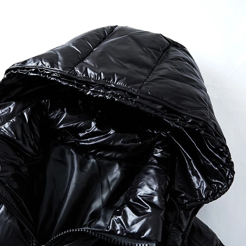 Down jacket with black shimmer