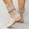 Low suede boots for women