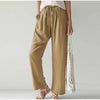 Elasticated waist Pleated front pocket Wide leg casual trousers