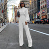 Women - Long-Sleeved Overall - Stand-Up Collar - Stylish Casual Jumpsuit