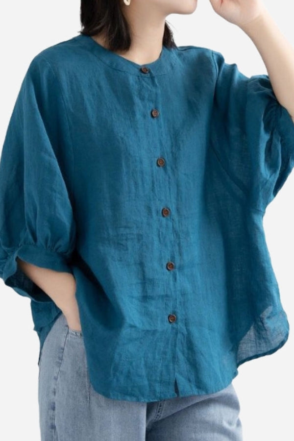 Relaxed fit Breathable linen blouse