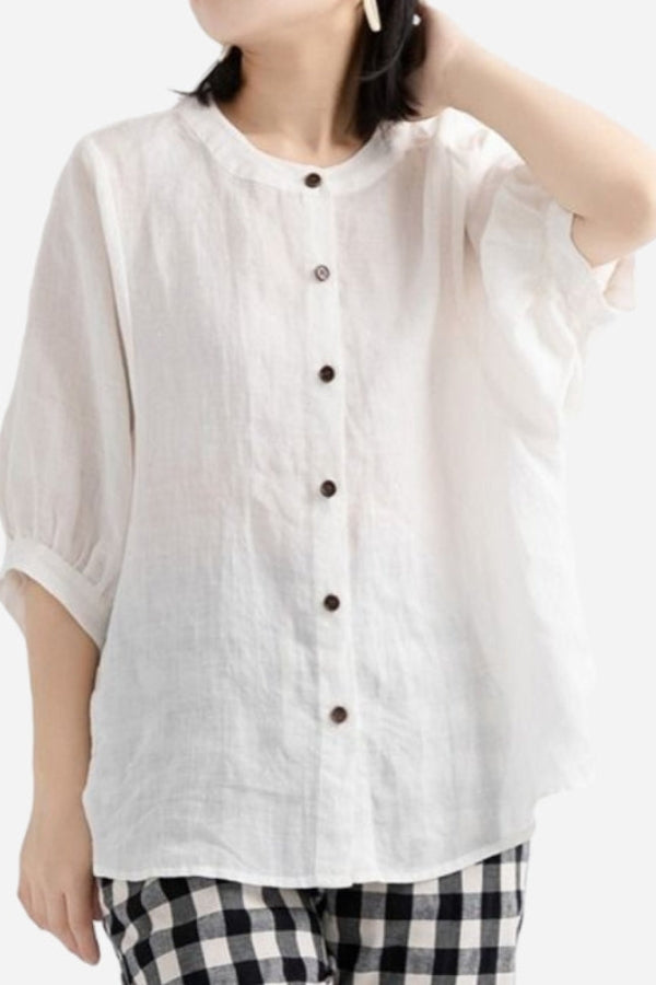 Relaxed fit Breathable linen blouse