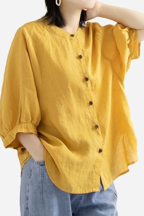 Relaxed fit Breathable linen blouse