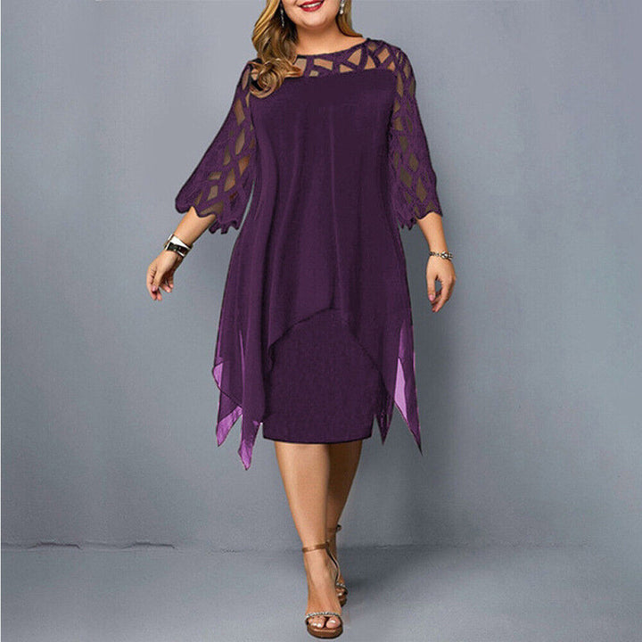 Fashionable midi dress in plus sizes