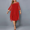 Fashionable midi dress in plus sizes