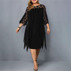 Fashionable midi dress in plus sizes