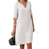 Women's - Elegant V-Neck Dress - Stylish Design - Perfect for Any Occasion - Women's Fashion Dress