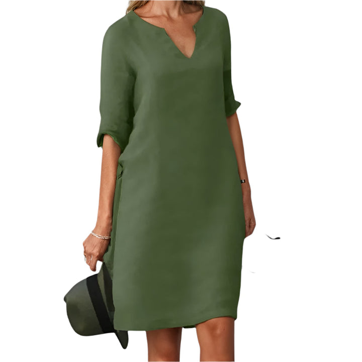 Women's - Elegant V-Neck Dress - Stylish Design - Perfect for Any Occasion - Women's Fashion Dress