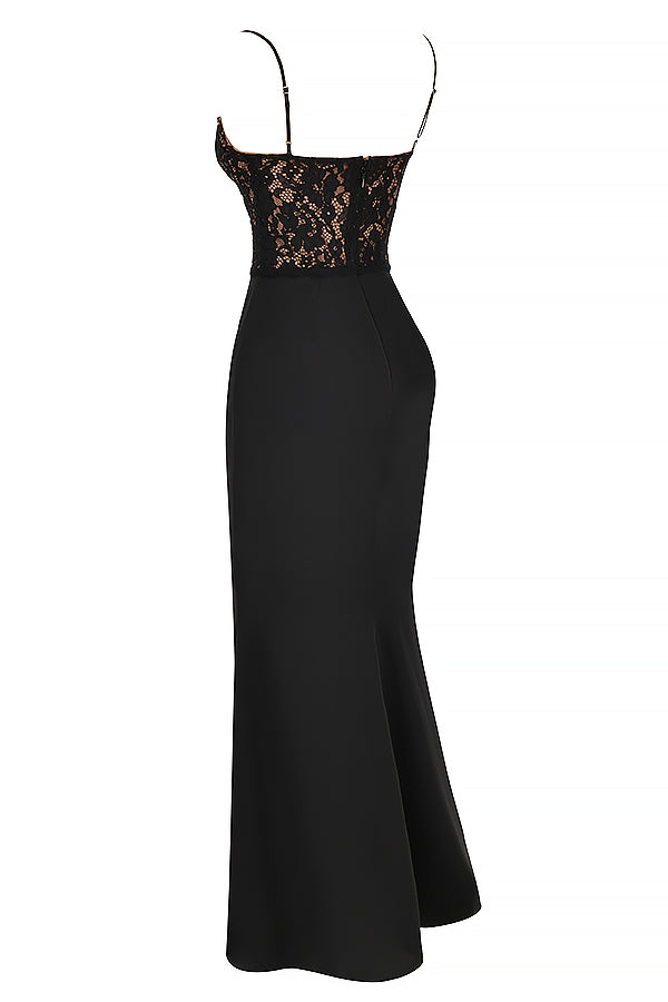 Black corset maxi dress